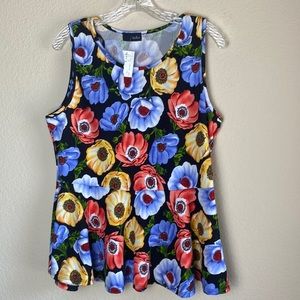Women flower color top sleeveless new summer fall casual shirt blouse